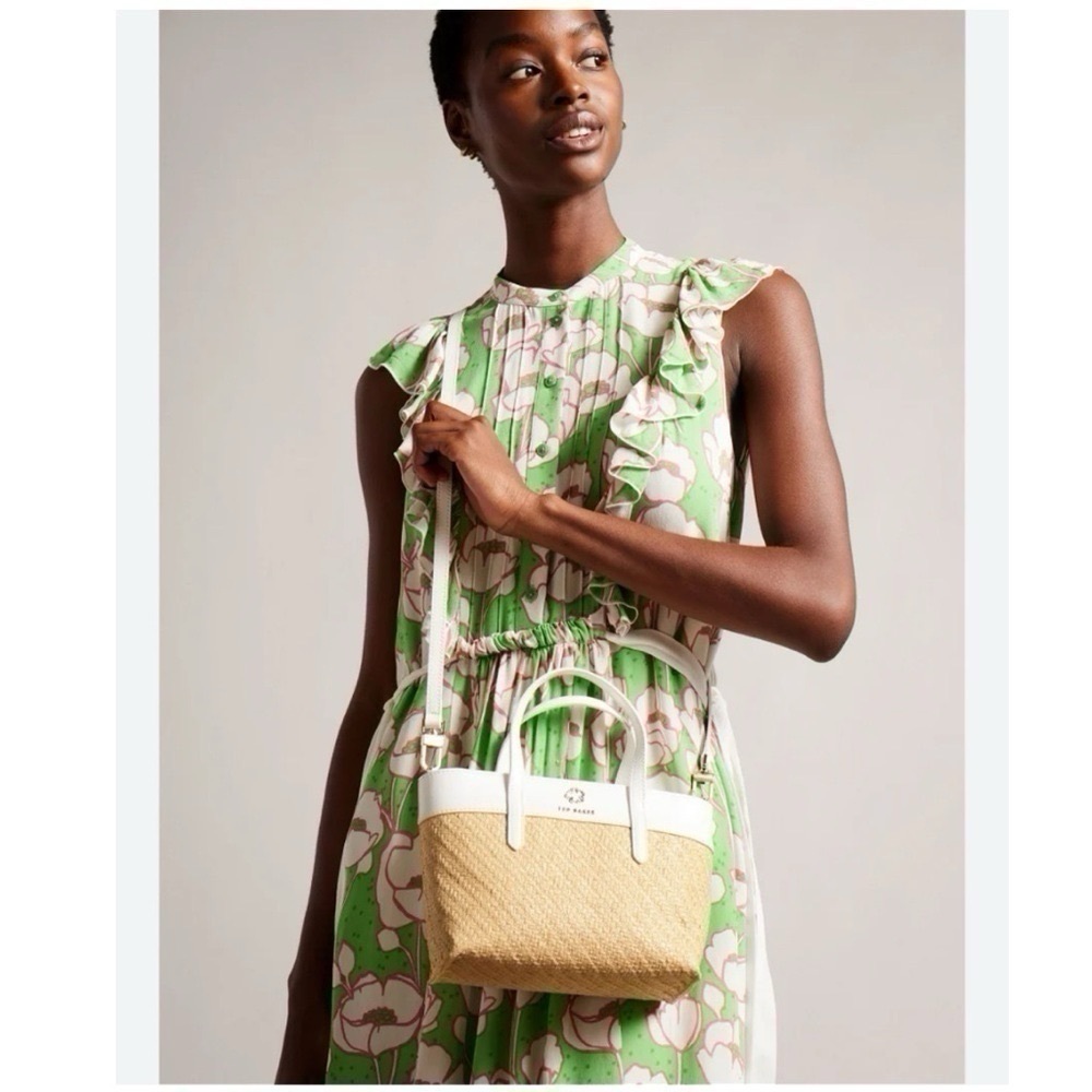 Ted Baker Tindraa Band Collar Midi Dress in Green - Picture 5 of 12
